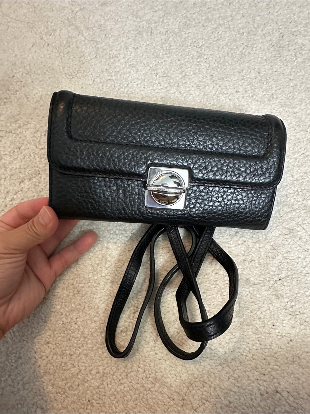 MARC by March Jacob Black Pebbled Leather Crossbody